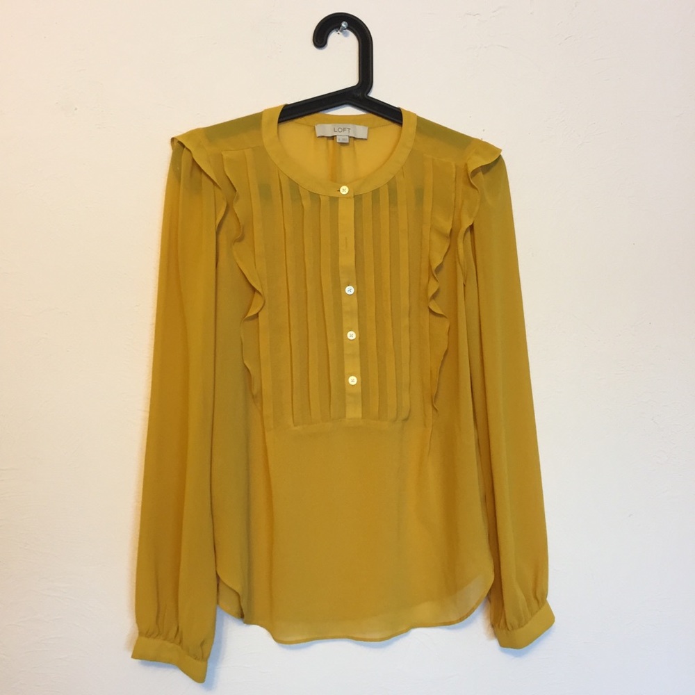 Loft Yellow Blouse Sz XS